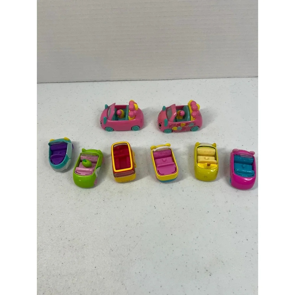 Shopkins Cutie Cars Lot 8 Moose Toys & Happy Meal Mini Vehicles Pink